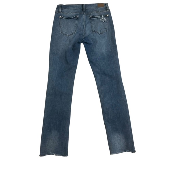 Judy Blue Women’s Jeans Straight Leg Blue Denim Ripped Raw Hem Size 13 31 Waist - Picture 2 of 4